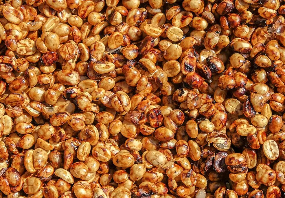 A pile of coffee beans